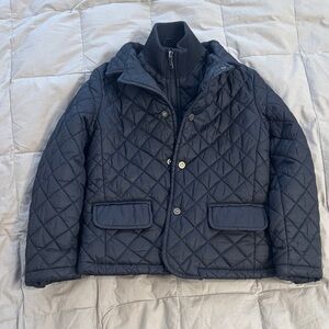 Boys Quilted Black Armani Junior jacket. Size 6 excellent condition. Burberry